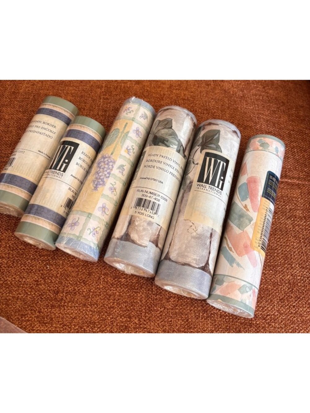 Vintage Lot Wallpaper Border Rolls  Wall Trends Debbie Mumm Pre-Pasted Vinyl